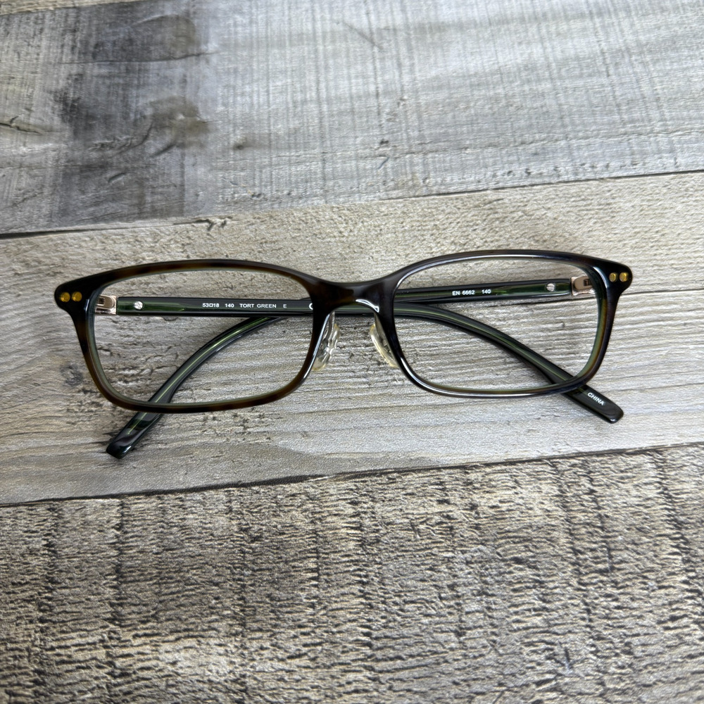 Essential Eyewear Eyeglass Frames Only Green Tortoise EN6662 140 & Case